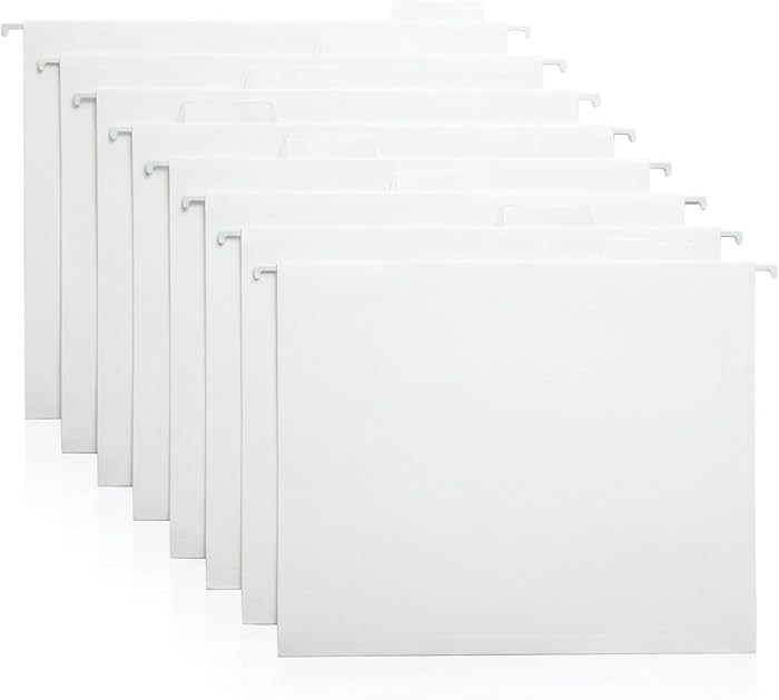 White Hanging File Folders \u2013 8 Pack, Letter Size File Organization Folders for Home, Office,... | Amazon (US)