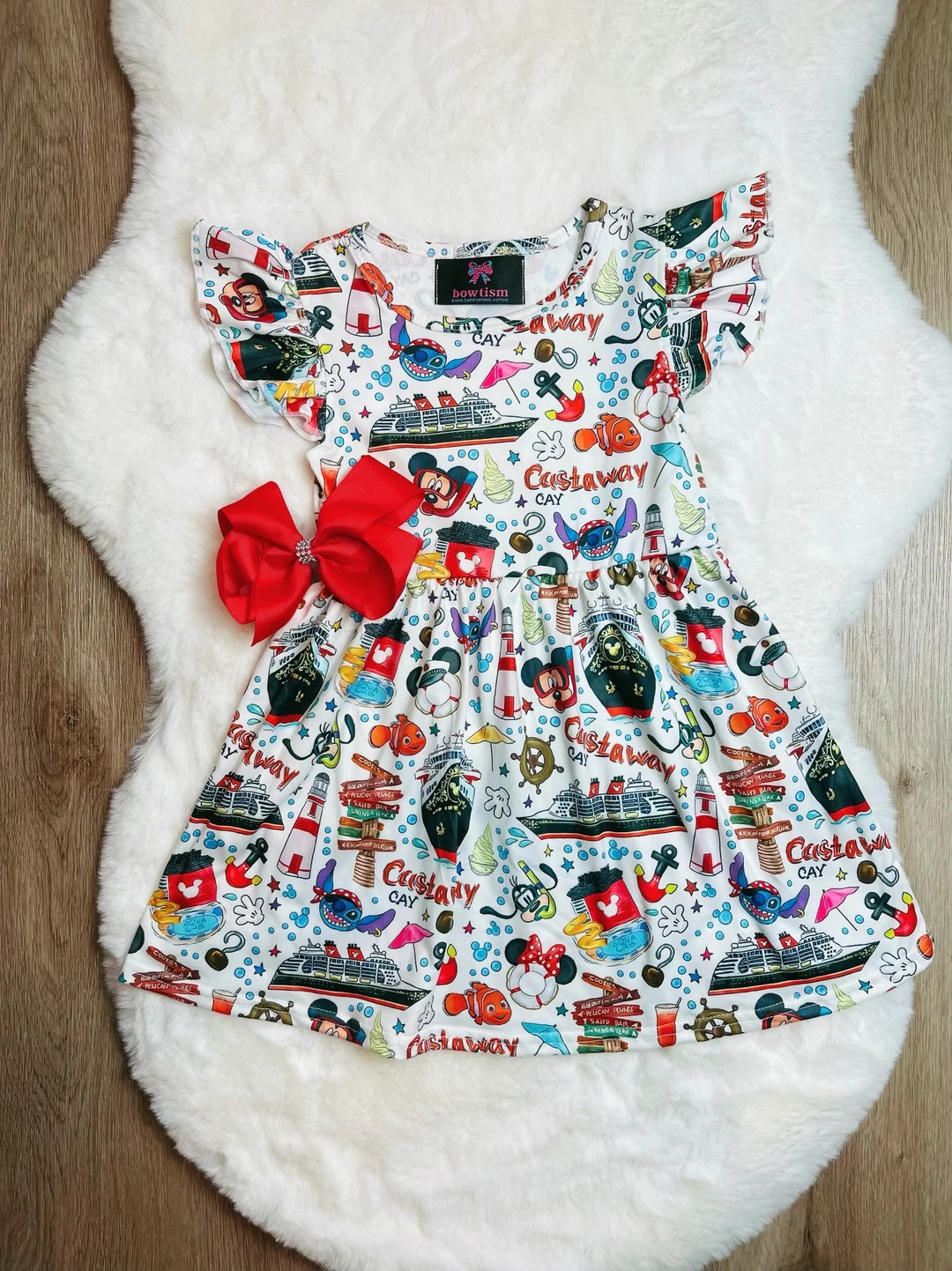 Mouse Cruise Dress: Matching Bow, Summer Outfit | Etsy (US)