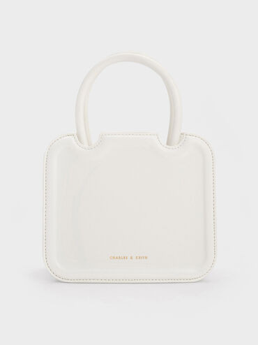 White Perline Sculptural Top Handle Bag | CHARLES & KEITH | Charles & Keith US