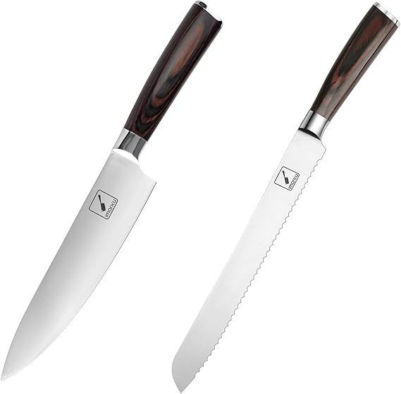 imarku Japanese Chef Knife & Bread Knife, Pro Kitchen Knife 8 Inch Chef's Knives, 10 Inch High Ca... | Amazon (US)