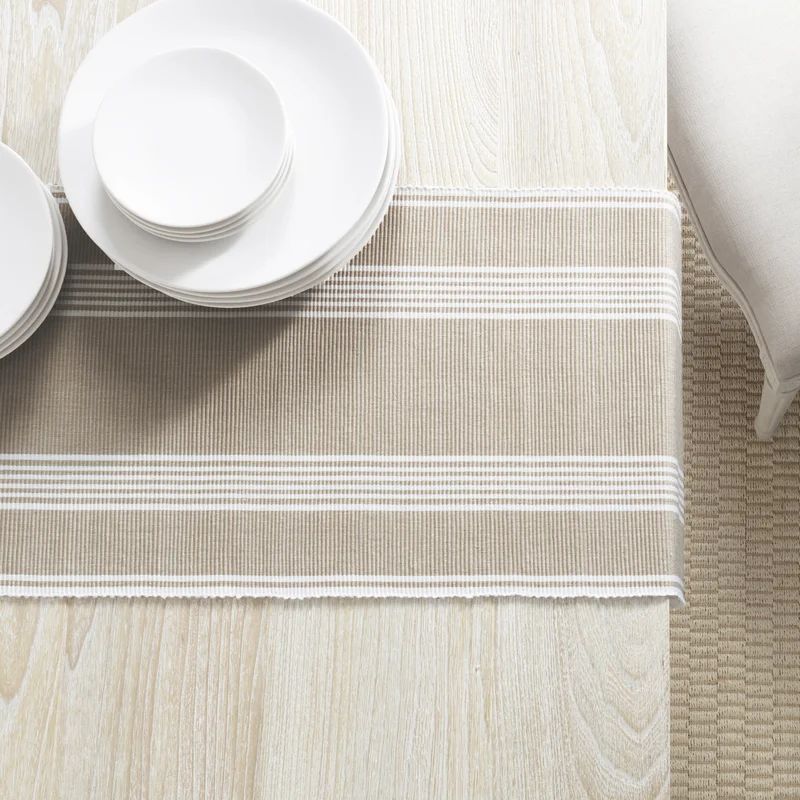 Bistro Rectangle Striped Cotton Table Runner | Wayfair North America