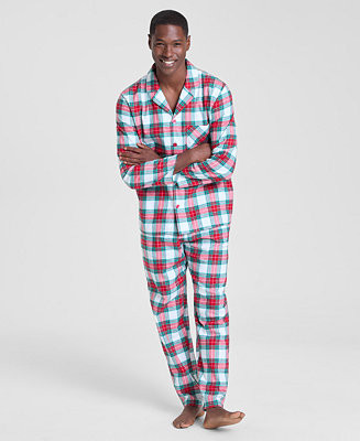 Holiday Lane Men's Merry Plaid Notch Collar Matching Family Pajamas Set, Created for Macy's - Mac... | Macy's
