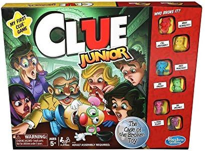 Hasbro Gaming Clue Junior Board Game for Kids Ages 5 and Up, Case of the Broken Toy, Classic Myst... | Amazon (US)