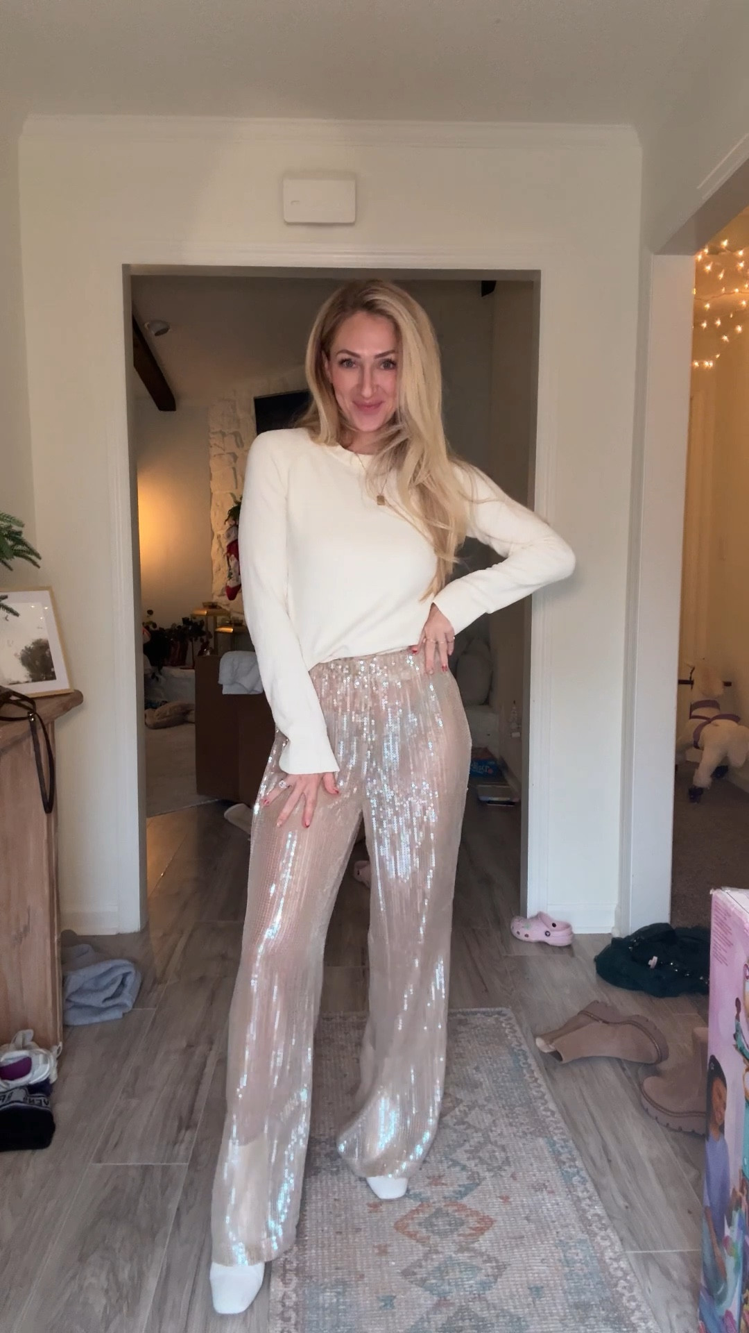 These sparkle pants are everything! I love this look for holiday parties! ✨

#LTKootd #LTKHoliday