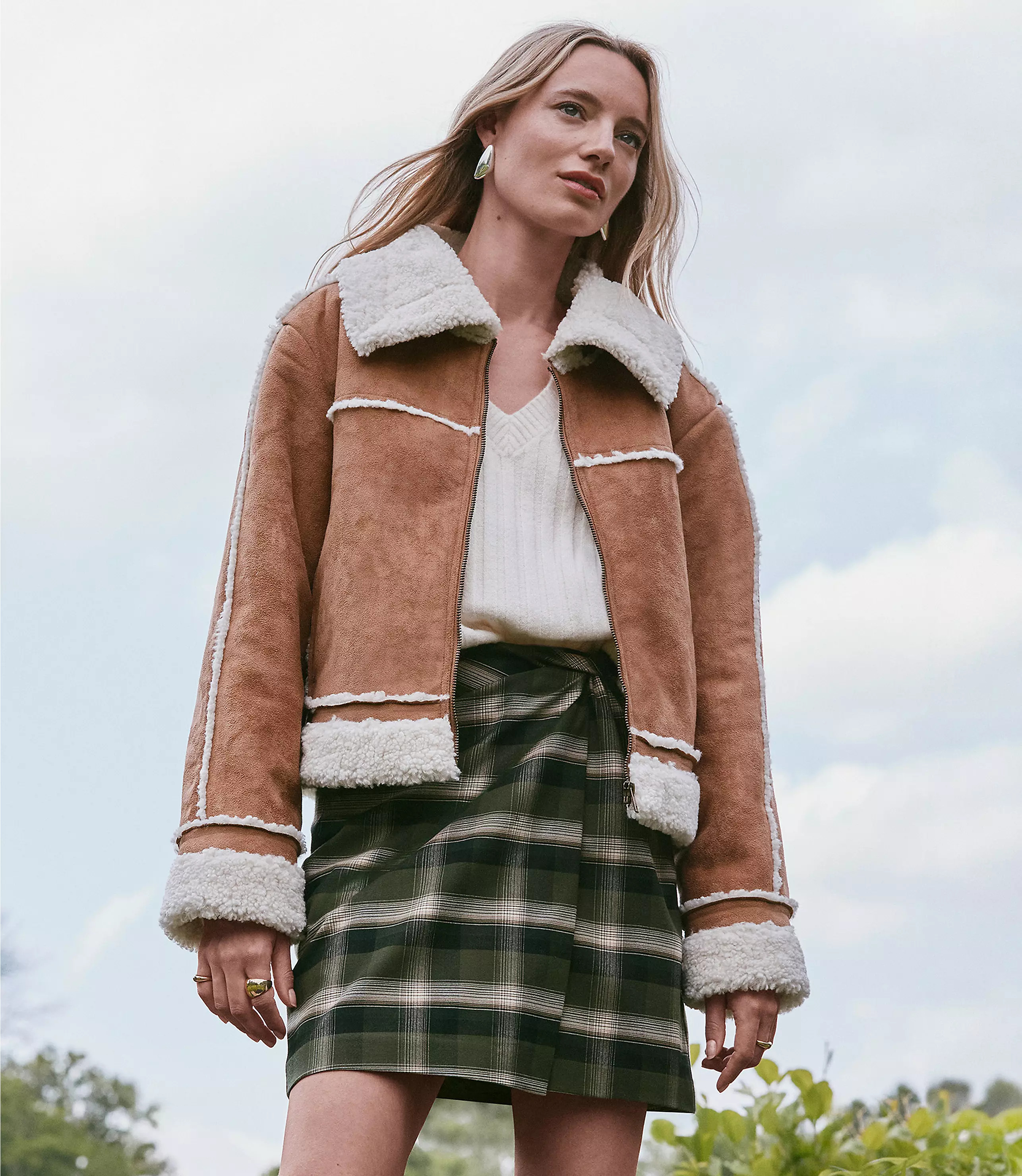 Plaid Brushed Flannel Twist Mini Skirt | LOFT