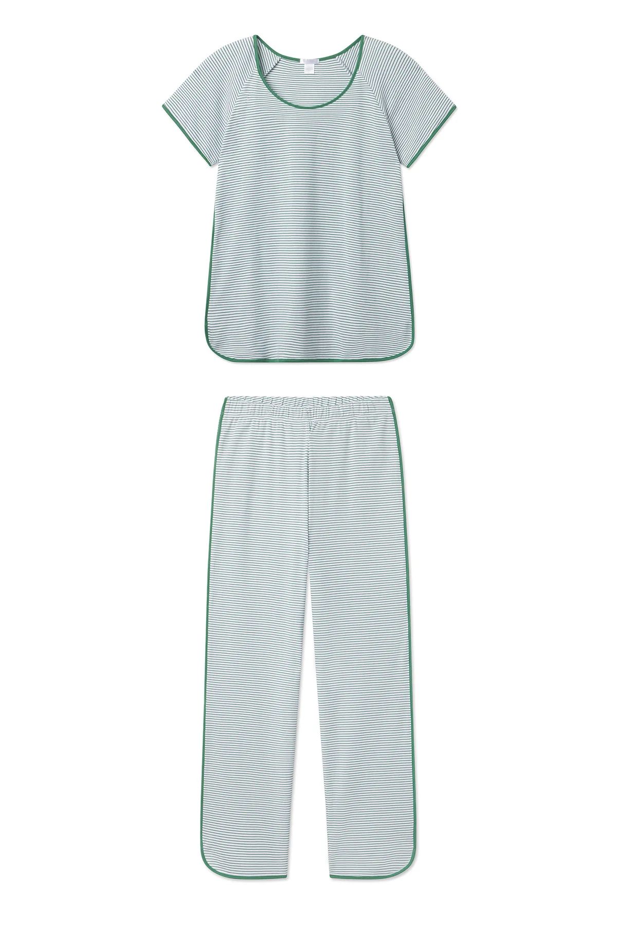 Pima Short-Long Set in Classic Green | Lake Pajamas