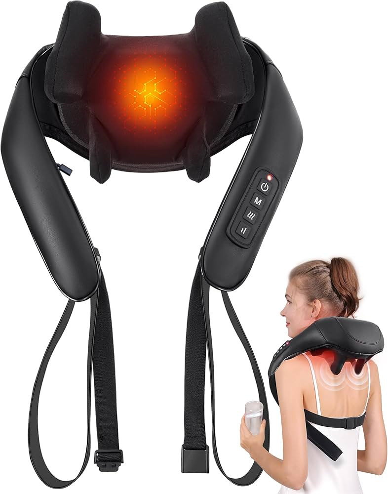 Shiatsu Back and Neck Massager, Cordless Shoulder Massager with Heat, Electric Deep Tissue 3D Kne... | Amazon (US)
