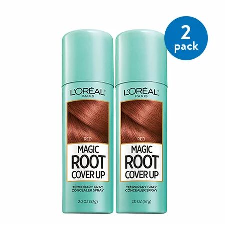 (2 Pack) L'Oreal Paris Hair Color Root Cover Up Temporary Gray Concealer Spray, Red, 2 Oz | Walmart (US)