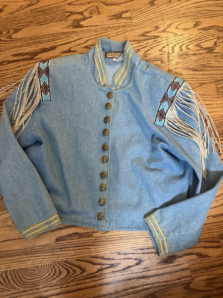 Vintage Double D Ranch Wear Western Military Jacket Coat Blue Jean Beaded SZ M | eBay US