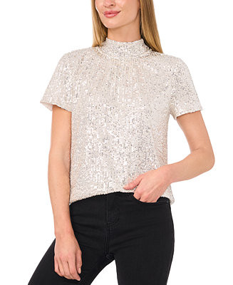 CeCe Women's Sequined Bow-Back Top - Macy's | Macy's