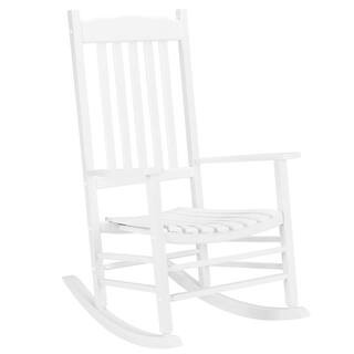 Winado White Wood Outdoor Rocking Chair 205384955575 - The Home Depot | The Home Depot