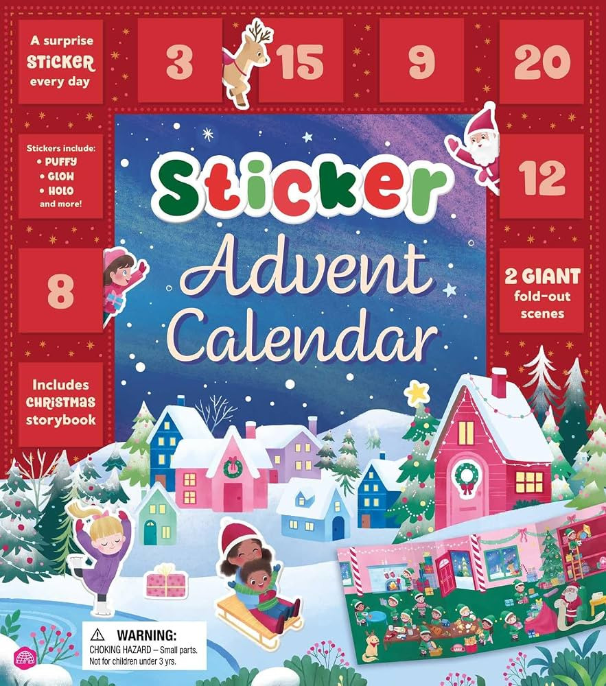Sticker Advent Calendar: a Sticker Surprise Every Day with 3 Types of Stickers, Fold-Out Scene to... | Amazon (US)