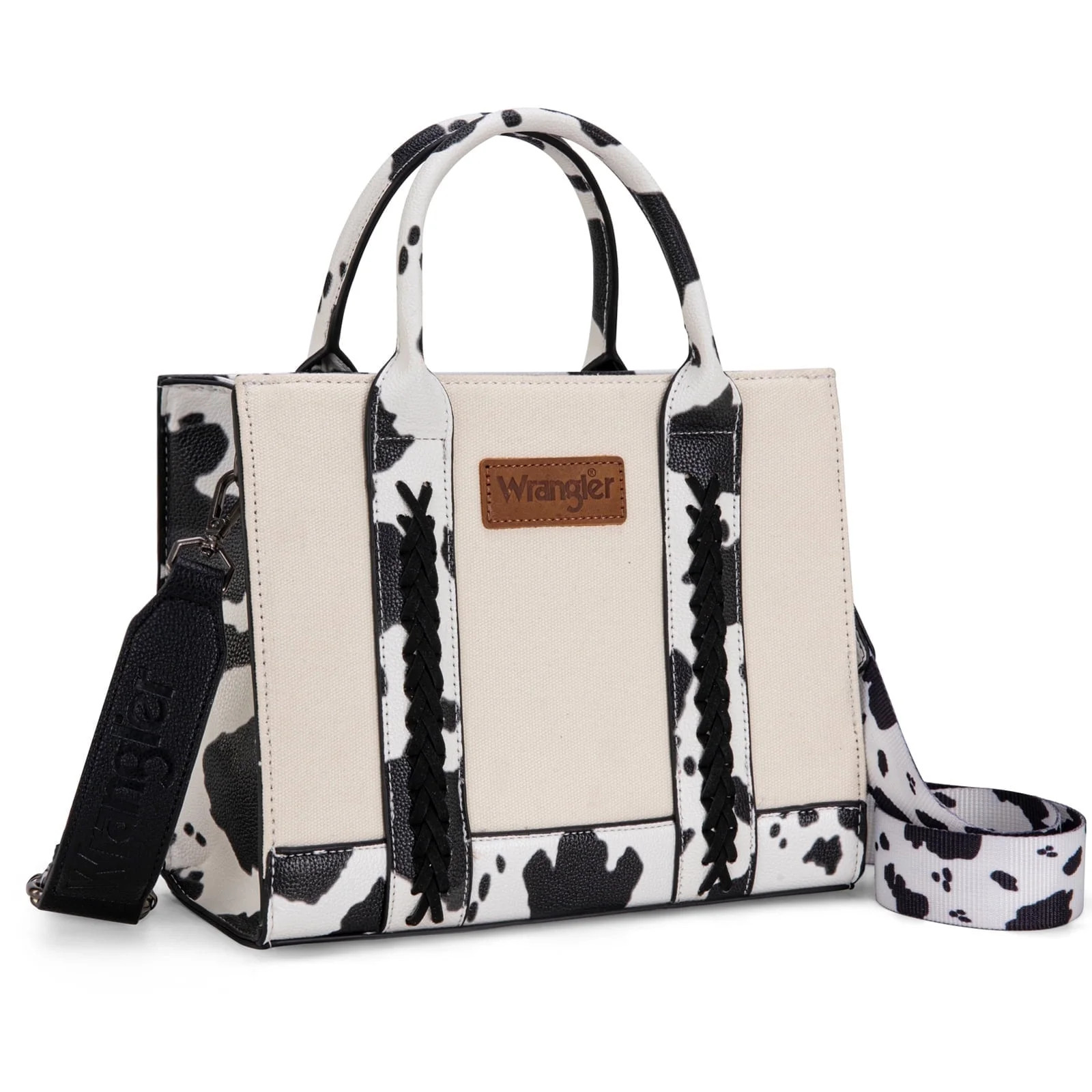 Wrangler Medium Tote Bag for Women Canvas Structured Satchel Purse with Braided Straps Top-handle... | Walmart (US)