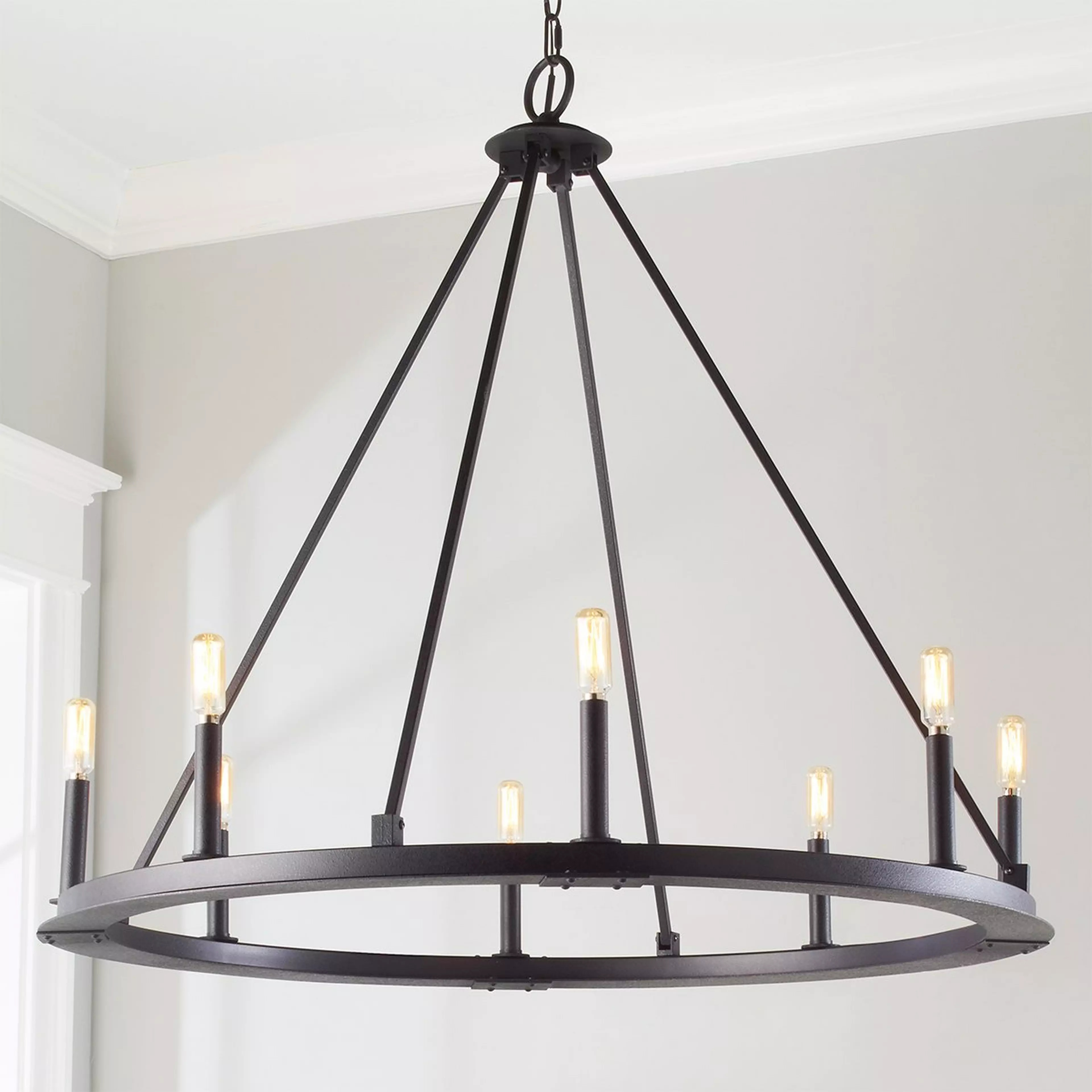 Minimalist Iron Ring Chandelier - 8 Light | Shades of Light