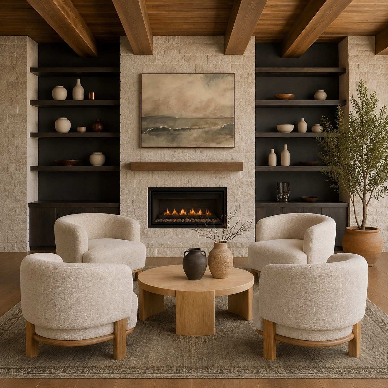 Cozy, layered, and functional! I love a sitting room moment. These chairs have such beautiful texture and I love the combination of upholstery and wood.

#LTKHome