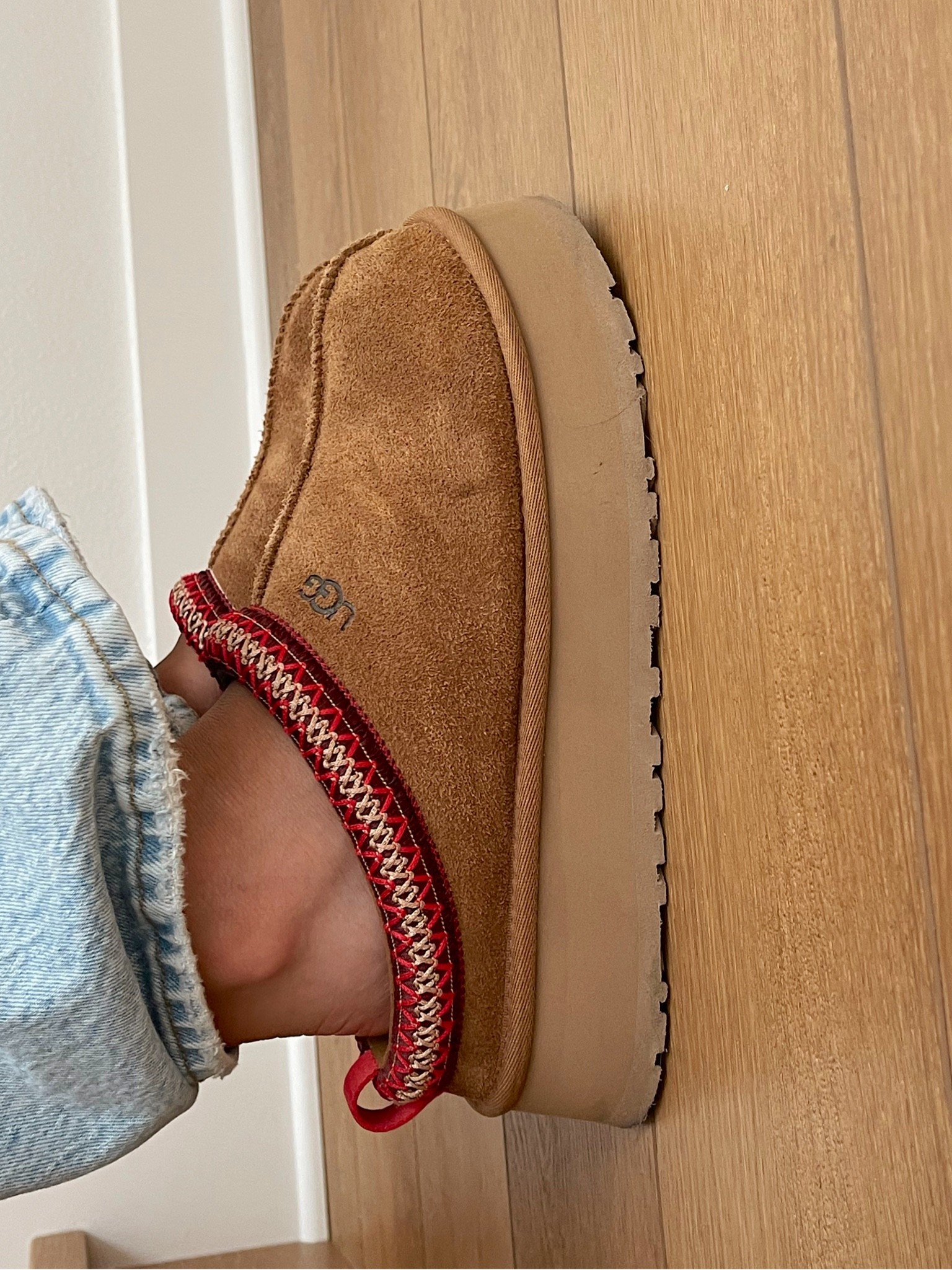 I am a 7.5 and always buy an 8 in Uggs! These have a low heel and slipper look, I love the platform. So comfy too especially after a few wears 

#LTKshoecrush