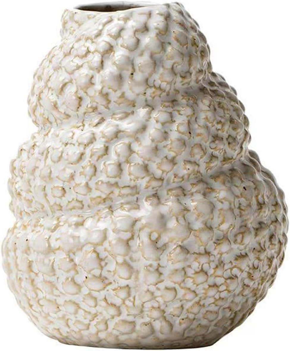 Unique White Ceramic Conch Vase - Cute Wabi-Sabi Style Handmade Flower Vase,Charming Modern Boho Ins Style Decorative Vases for Flowers,Great for Living Room,Shelf,Bookshelf and Entryway Décor | Amazon (US)