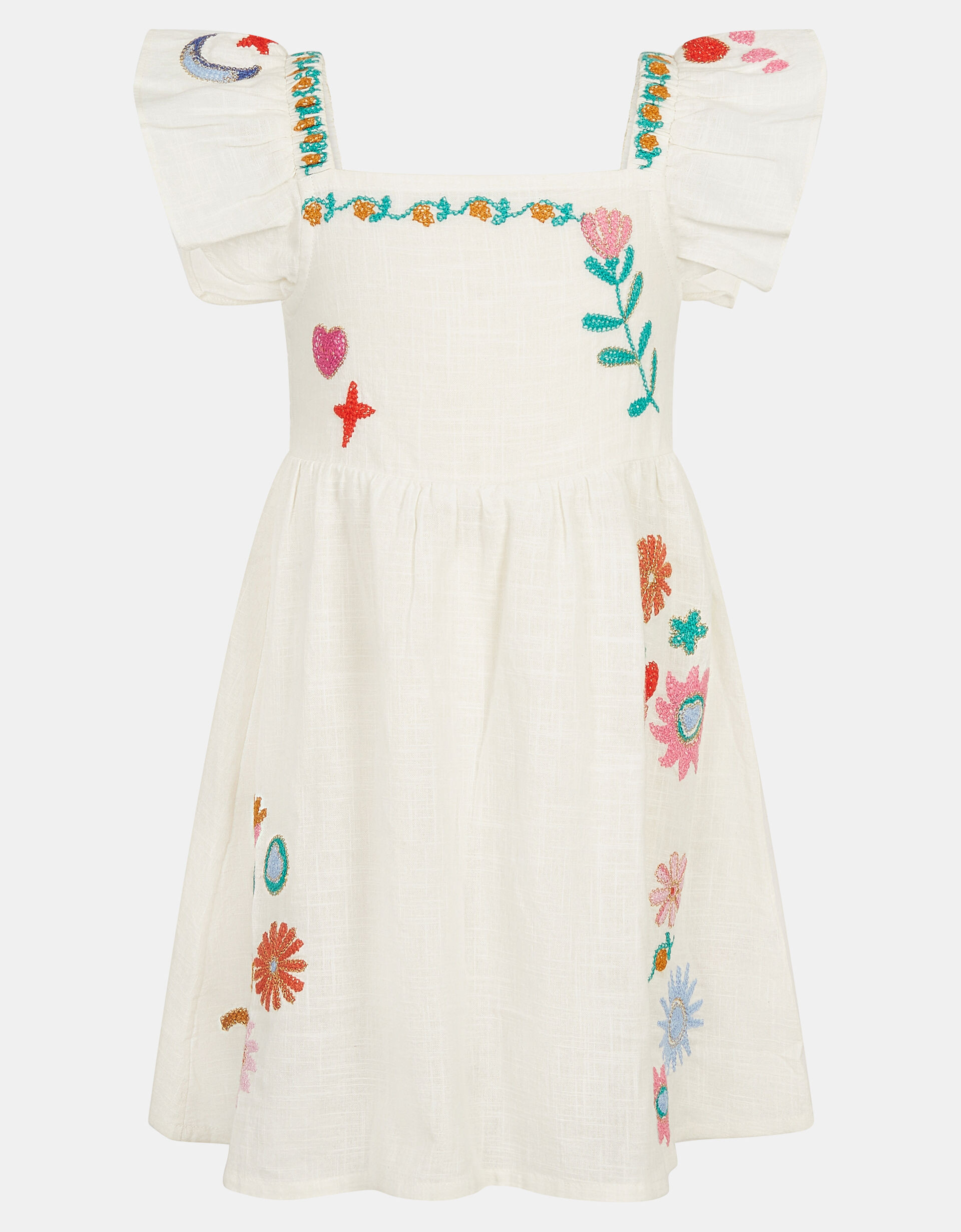 Girls Embroidered Cotton Dress Multi | Accessorize (Global)