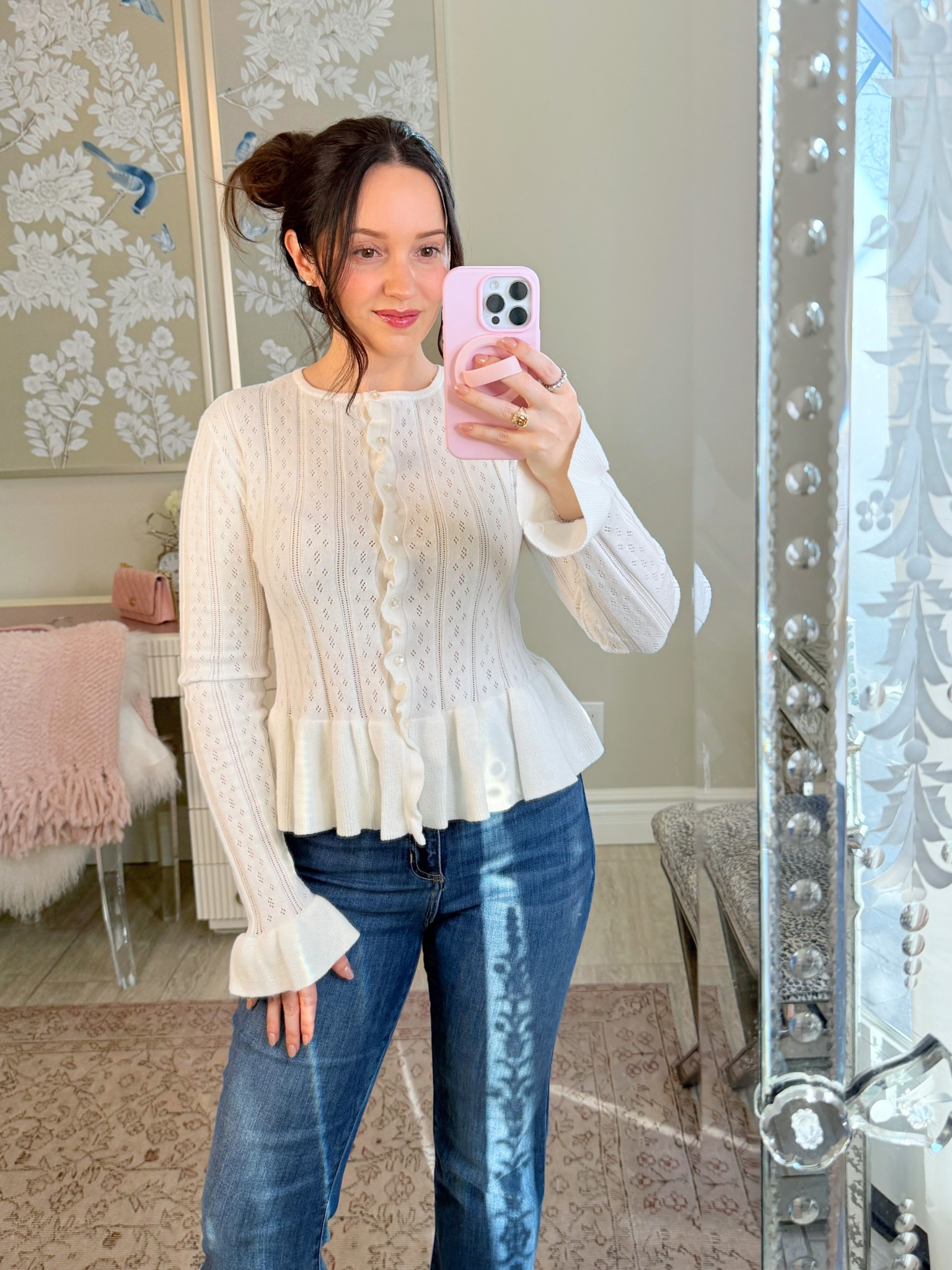 The CUTEST Walmart peplum cardigan! Looks so high end I got it in every color! Wearing XS, and I’m 5’1, 32C, 115lbs 

#LTKPetite #LTKmomlife #LTKWorkwear
