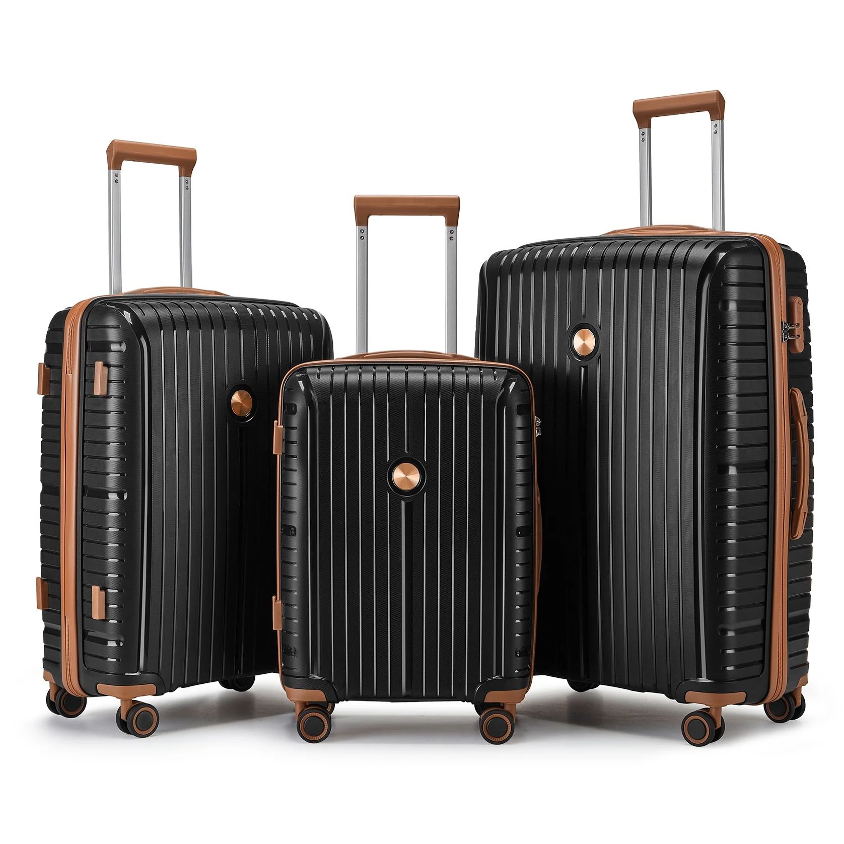 Joyway 3 Piece Luggage Sets Hardshell Lightweight Suitcase with TSA Lock Spinner Wheels（Black... | Walmart (US)