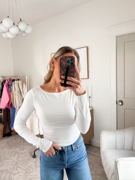 Ribbed long sleeve top is so soft! Stretchy & flattering too! 🤩

Wearing an XS in the top. Jeans are from Walmart and a bit on the longer side for me. ✨

#LTKstyletip #LTKSeasonal #LTKfindsunder50