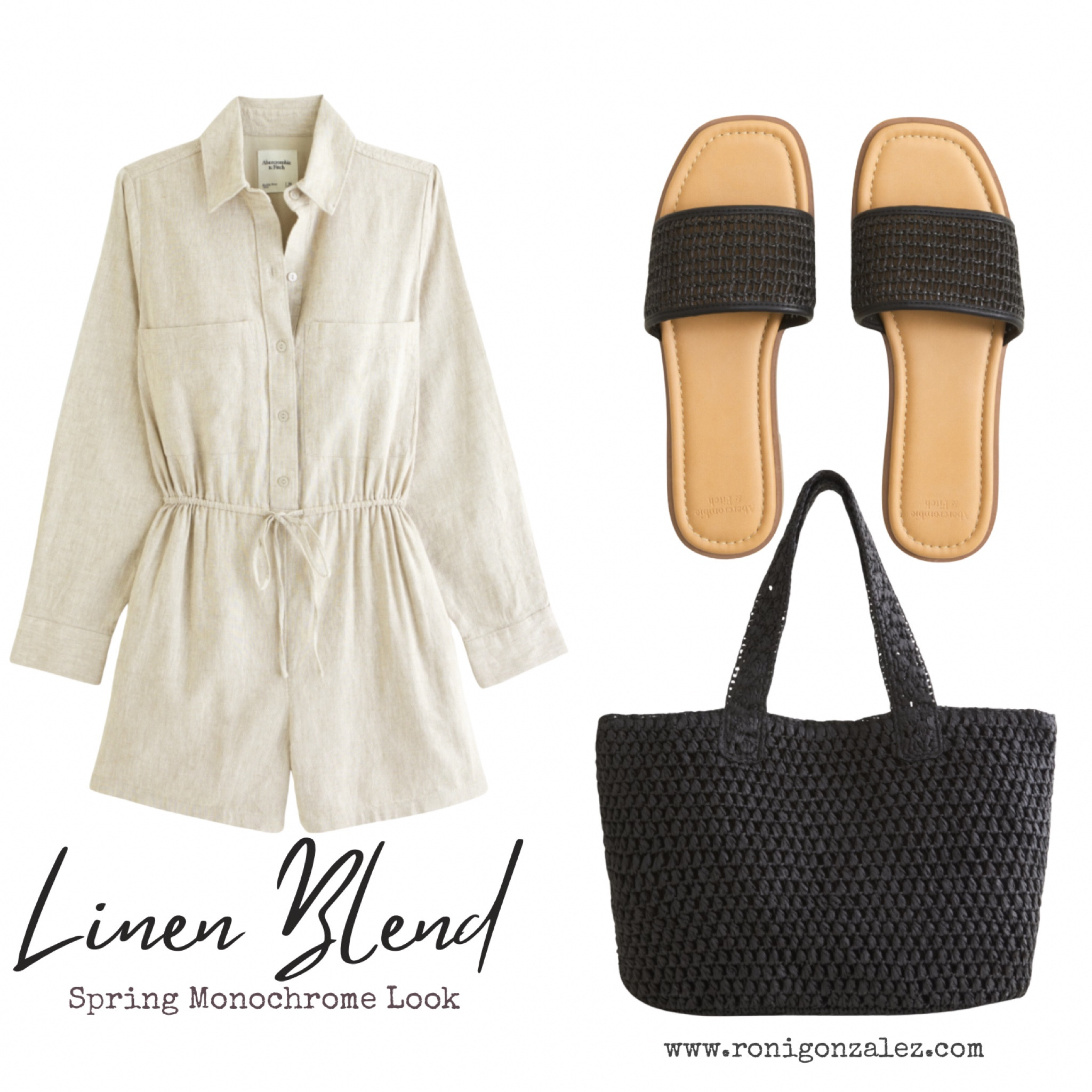 Linen-Blend Romper | Abercrombie & Fitch | Spring Look | Monochrome Look

#LTKSeasonal #LTKstyletip #LTKSpringSale
