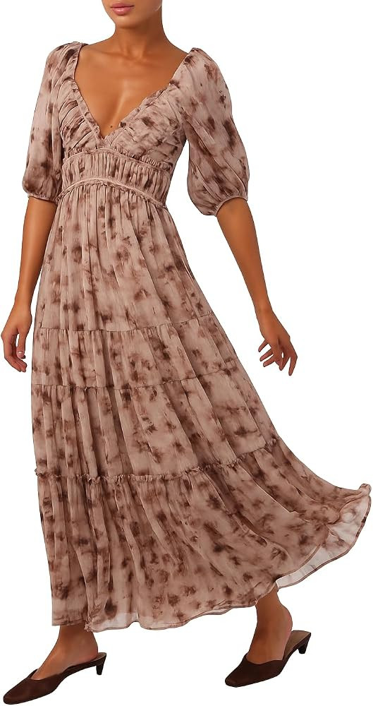 Lulus Women's Madison Ruched Bodice Maxi Dress | Amazon (US)