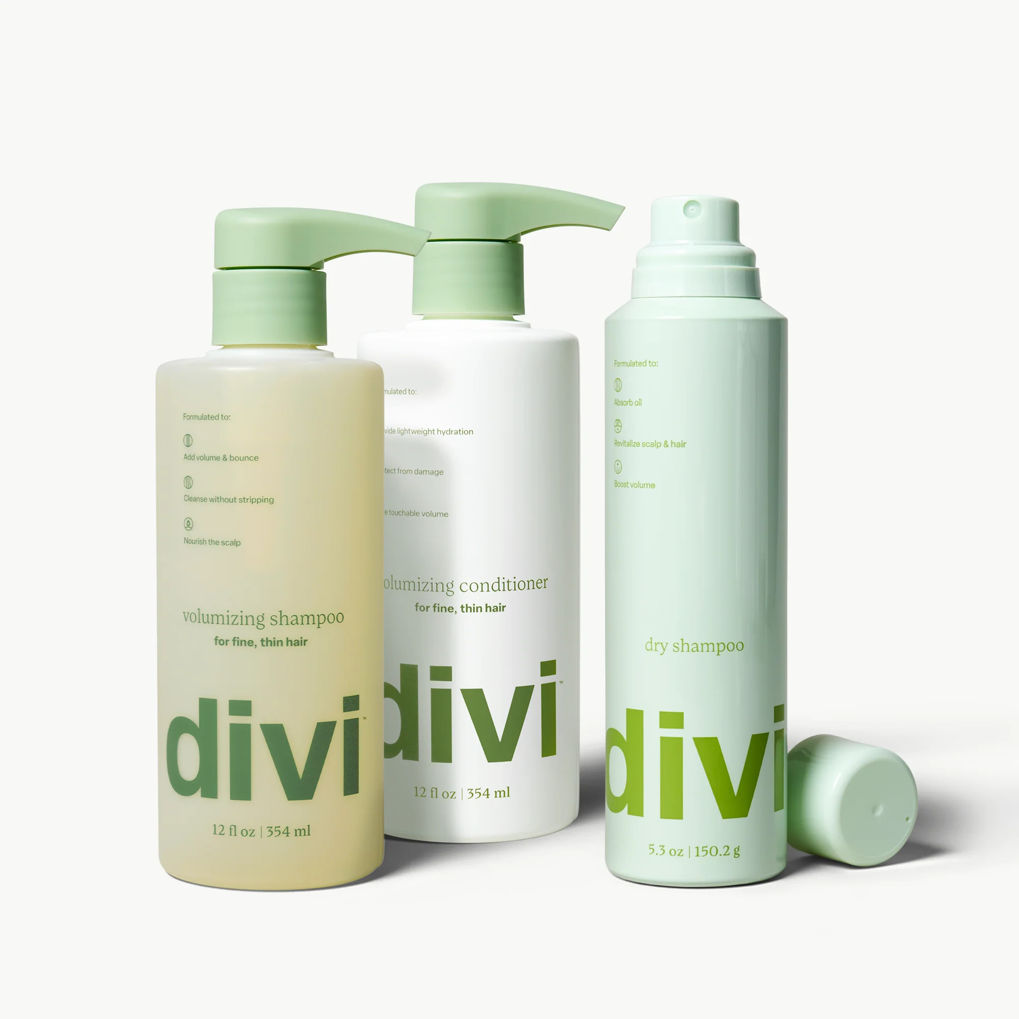Volume Rescue Trio | Volumizing Shampoo, Conditioner & Dry Shampoo | Divi Official LLC