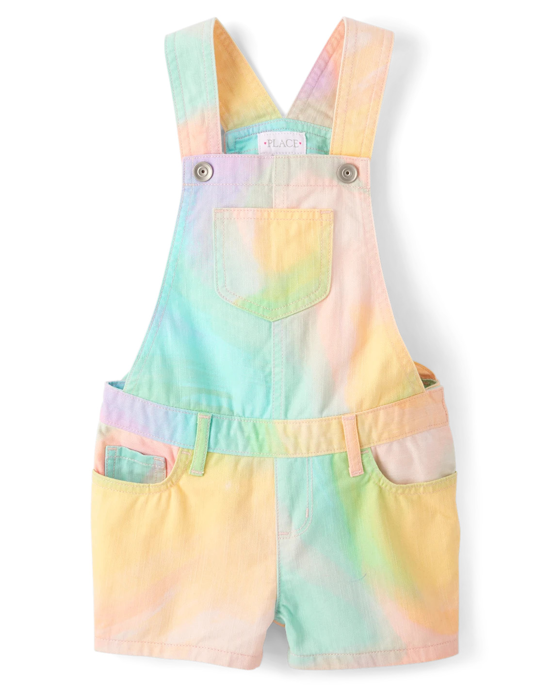 Girls Rainbow Marble Shortalls - multi | The Children's Place