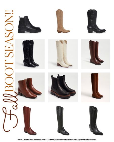 It’s boot season! Lots of beautiful black or brown boots even some white ones to wear with skirts and tights dresses or over your jeans! Cowboy inspired boots. 

#LTKstyletip #LTKSeasonal #LTKshoecrush