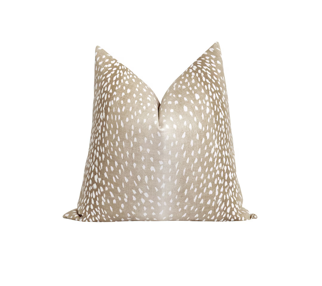 Deer Skin Print Linen Pillow Cover, Ombre Pillow Cover, Deer Pillow, Fawn Pillow Cover, Double Si... | Etsy (US)