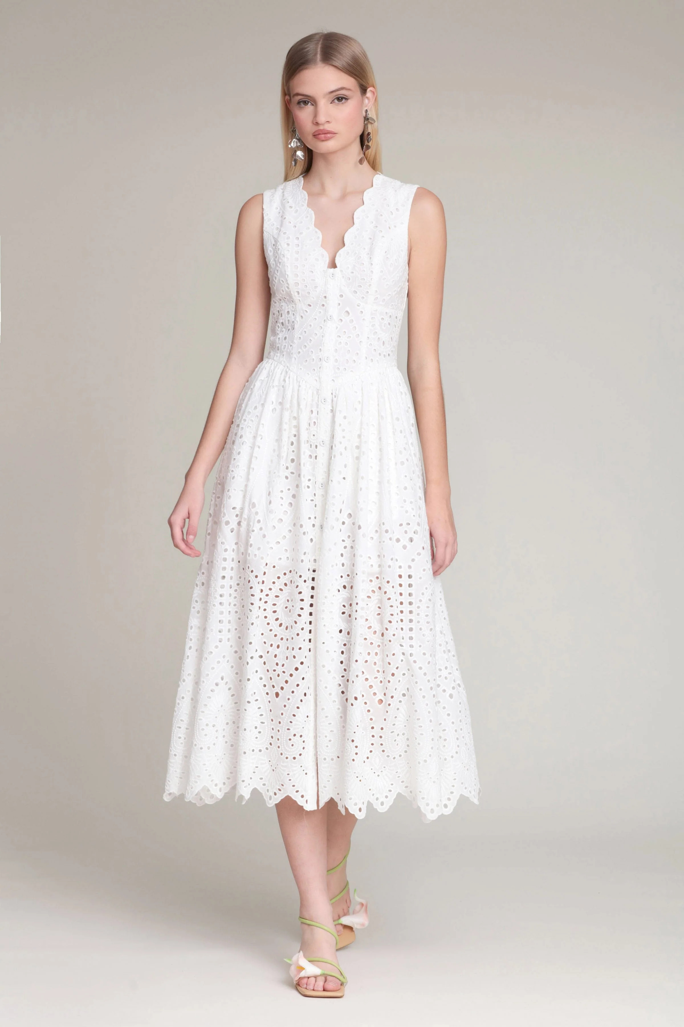 Broderie Anglaise Cotton Midi Dress | Avec Les Filles