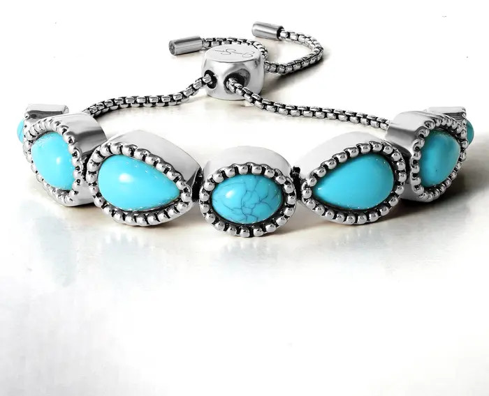 Jessica Simpson Turquoise Stone Slider Bracelet | Nordstrom | Nordstrom