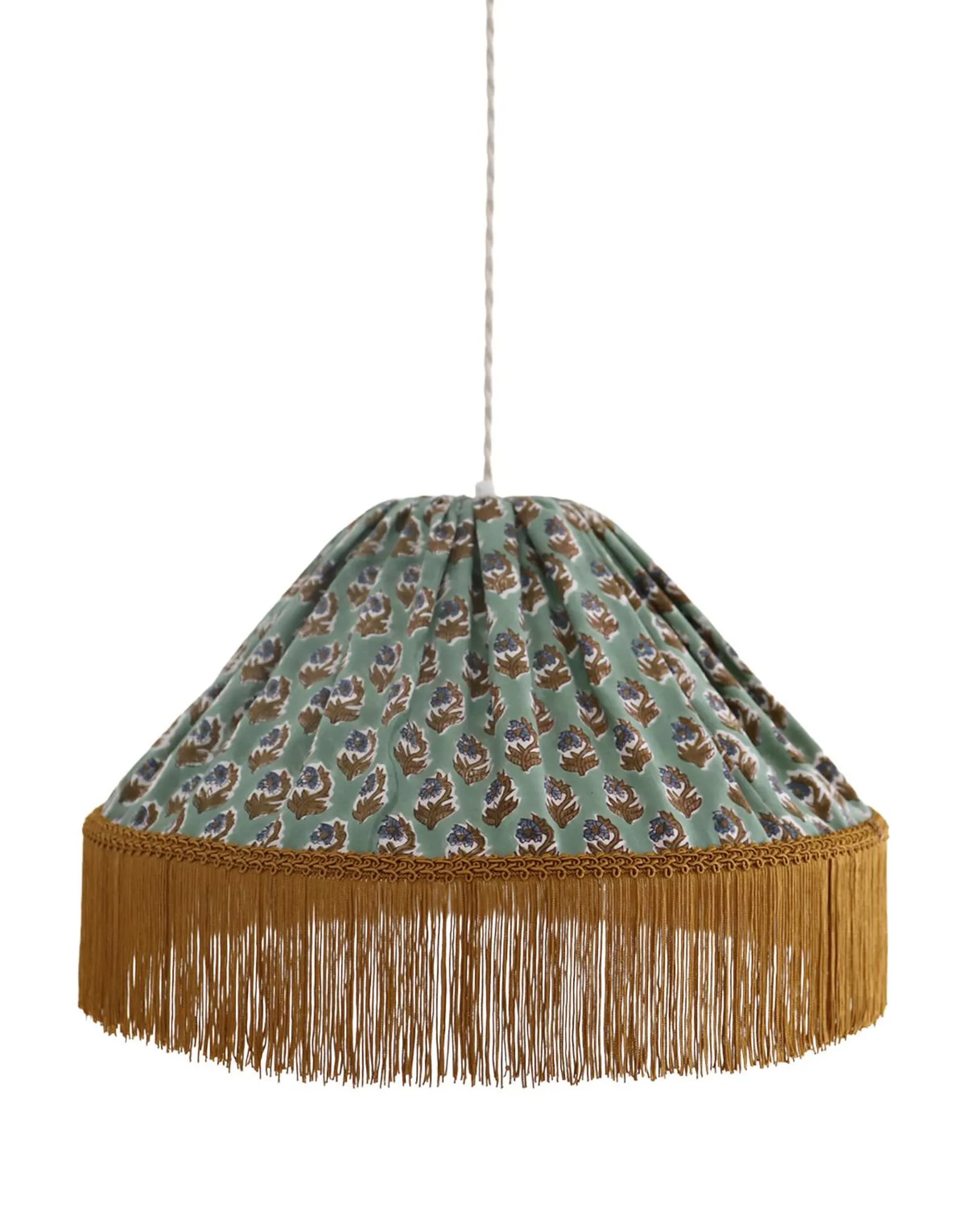Bella conical pendant light with fringes "bohemian floral" | Etsy (Global)