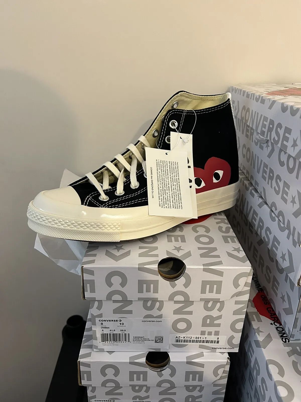 Converse x Comme des Garcons PLAY All Star 70 High White 150204C Size 3 - 12 | eBay US