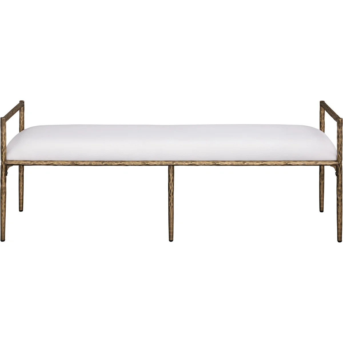 Axis Cream Linen Textured Fabric Upholstered Bench | Wayfair North America