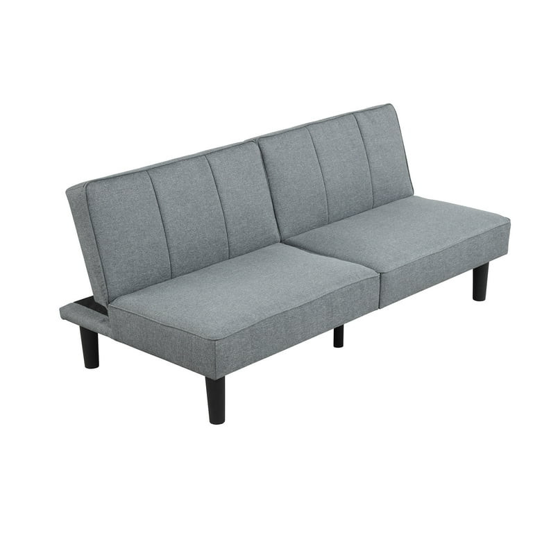 Mainstays 66" Studio Futon, Gray Linen Upholstery | Walmart (US)