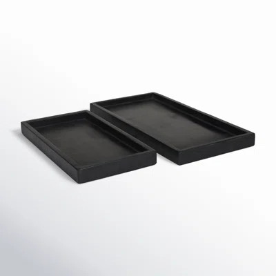 Marble Decor Tray with Raised Border Set | Wayfair North America