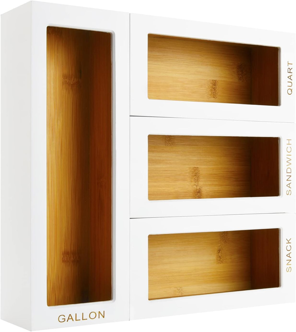 Cozee Bay Bamboo Ziplock Bag Organizer for Kitchen Drawer, Baggie organizer, Compatible with Gall... | Amazon (US)