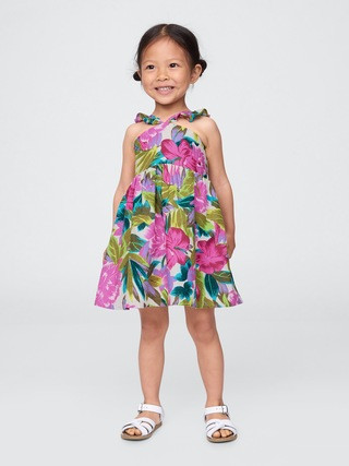 Baby & Toddler Linen-Cotton Flutter V-Neck Dress | Gap (US)