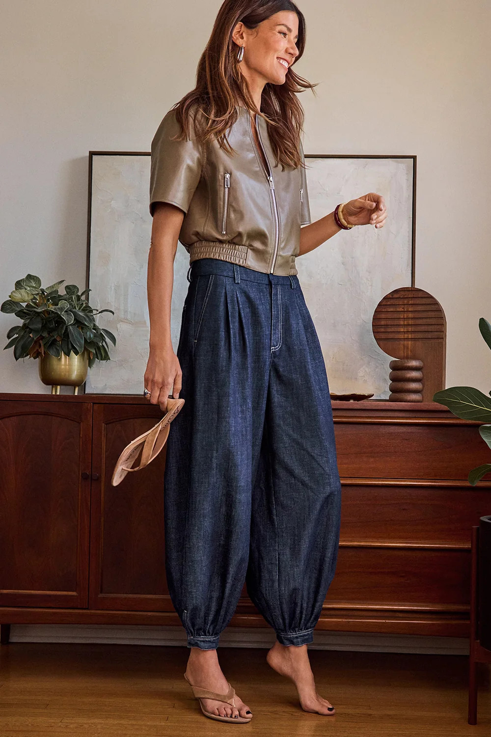 Balloon Denim Trouser | Evereve