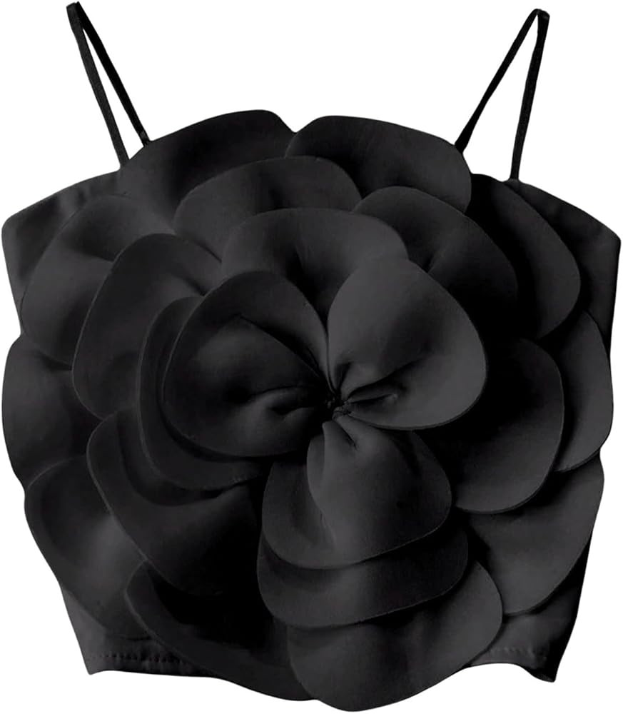 GORGLITTER Women's Flower Crop Tops Casual Floral Tropical Backless Sleeveless Cute Summer Dressy... | Amazon (US)