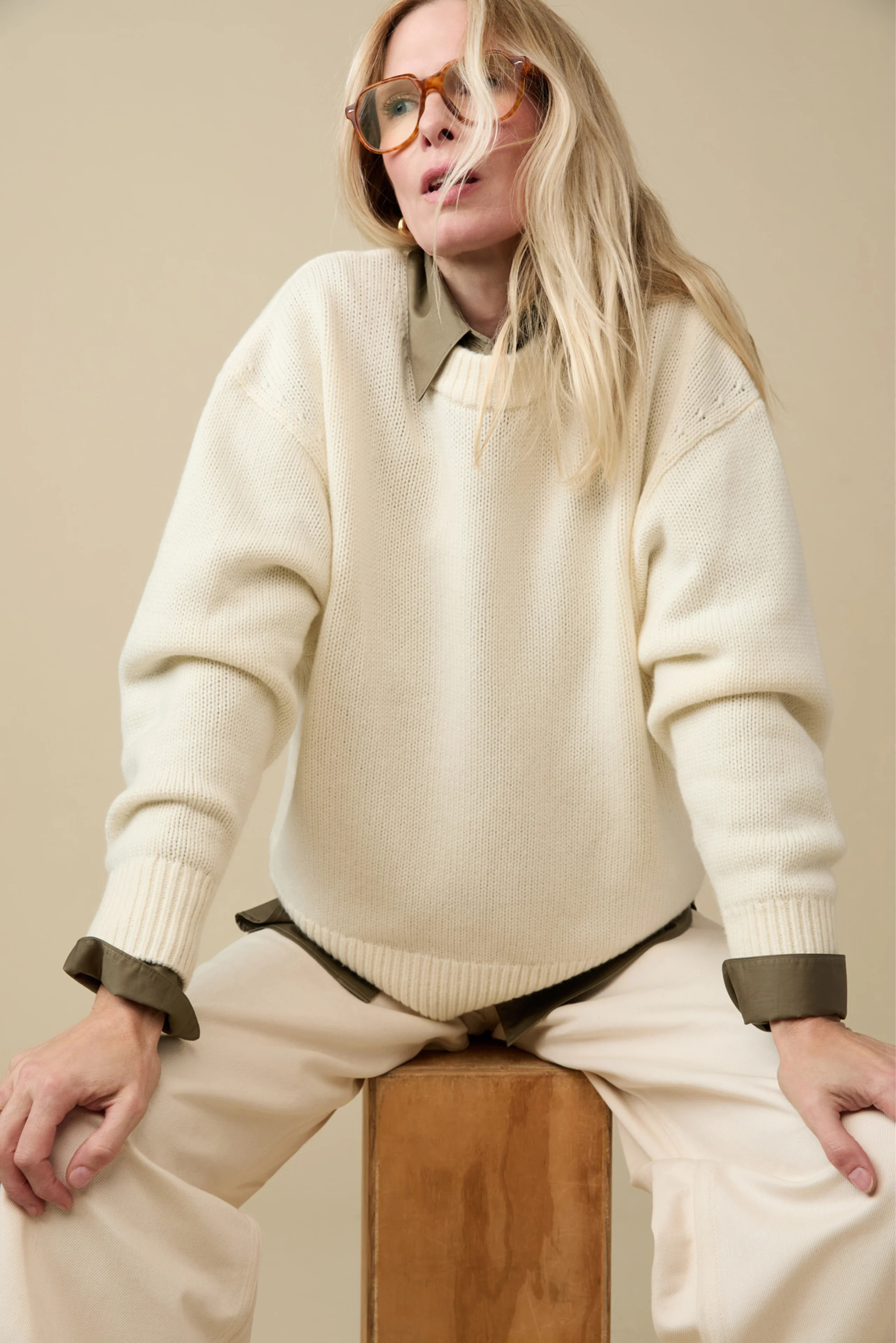 The Cashmere Signature Crew in Cream | Sold Out NYC