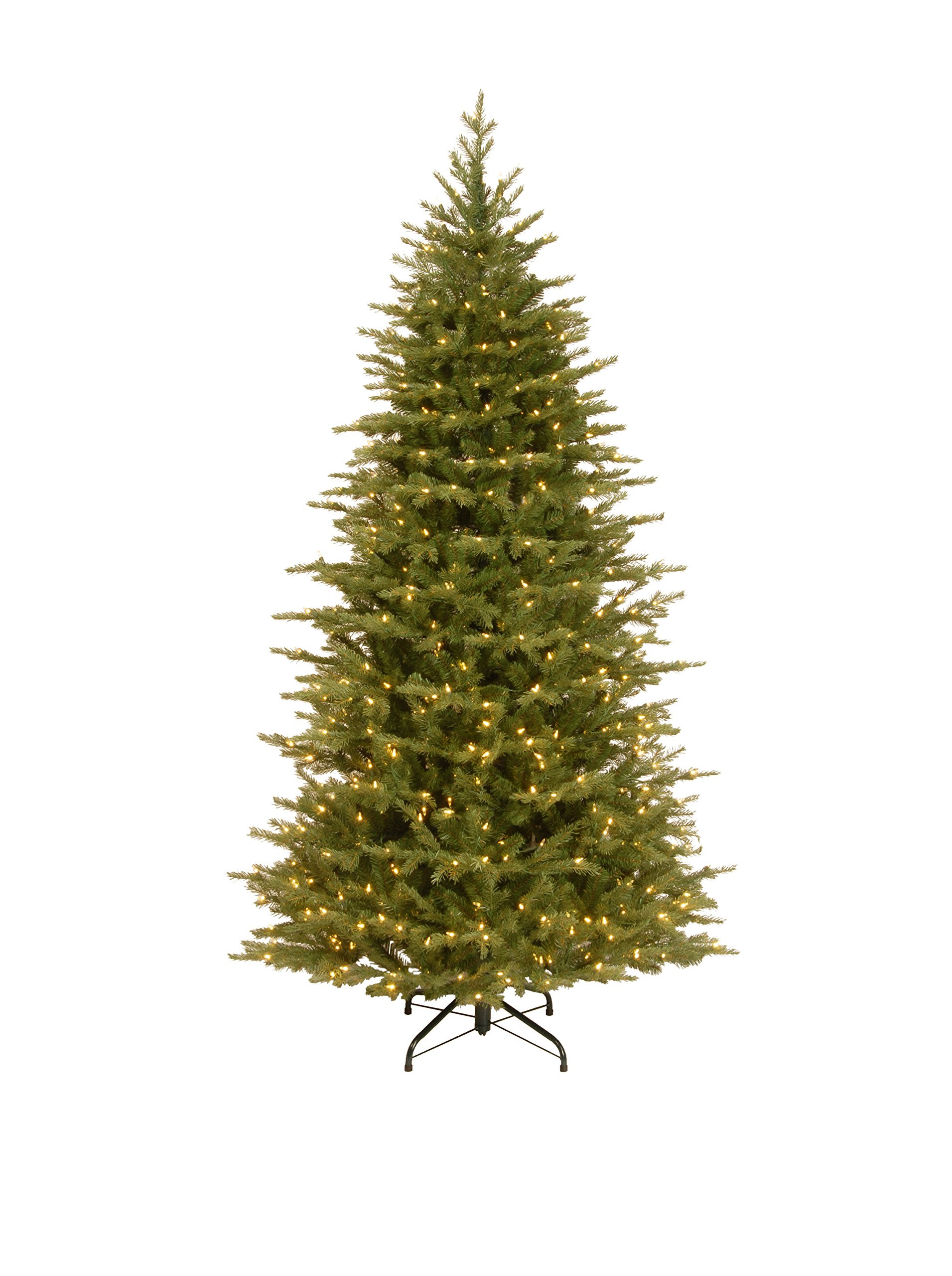 National Tree Company 7.5 ft Pre-Lit Nordic Spruce Slim Artificial Christmas Tree, 600 LED Lights... | Amazon (US)