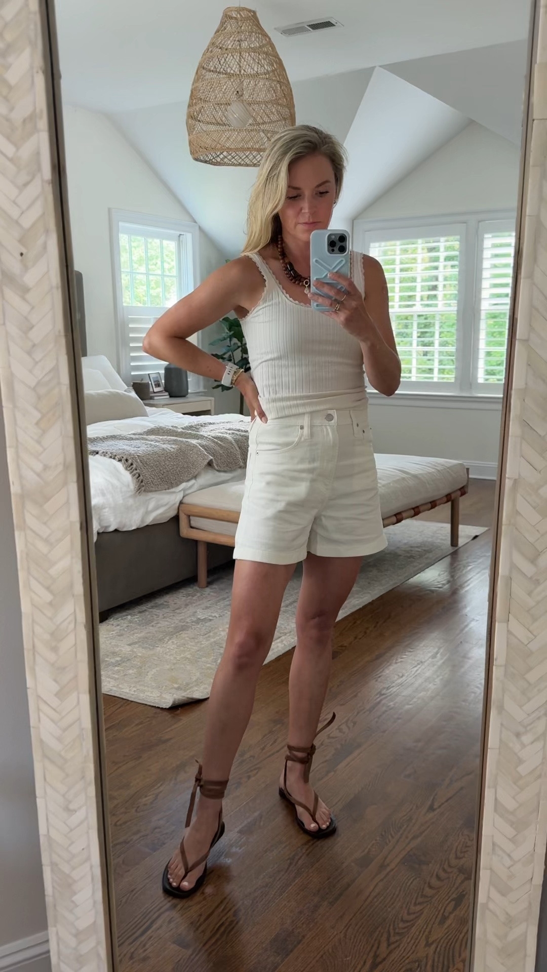 OOTD - love these shorts! I went tts/26. Use code STYLEDSNAPSHOTS for 15% off 
-tank is old Jcrew, linked similar 
-26/tts shorts 
-sandals 38/tts (I’m usually a 7.5/EU38)

#LTKootd #LTKmomlife #LTKdayinmylife