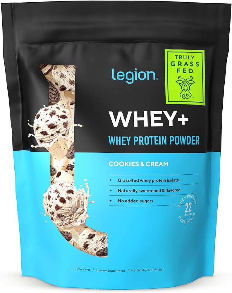 Amazon.com: LEGION Whey+ Cookies & Cream Whey Isolate Protein Powder from Grass Fed Cows - Low Ca... | Amazon (US)