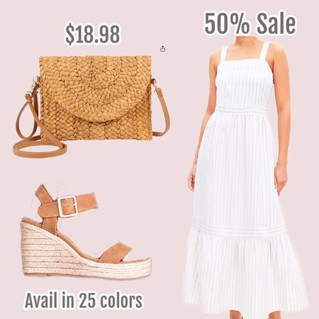 Here is a classic summer outfit that will always be in style. This white striped maxi dress paired with these straw accessories gives an effortless feminine summer look. 

(5’5”) I’m wearing a size 10 dress. 

#LTKSaleAlert #LTKMidsize #LTKOver40