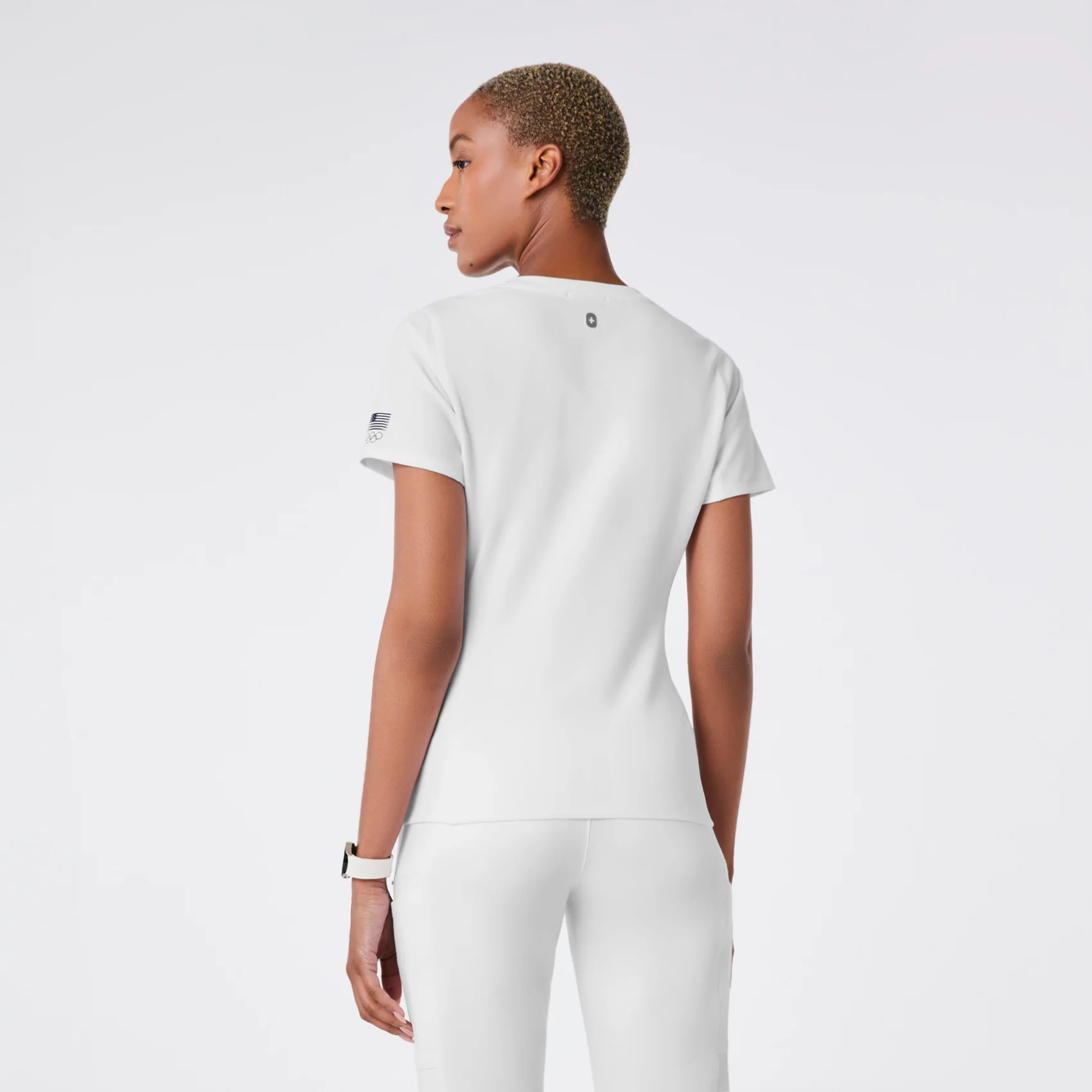 Women's FIGS x Team USA Scrub Top - Optic White | FIGS