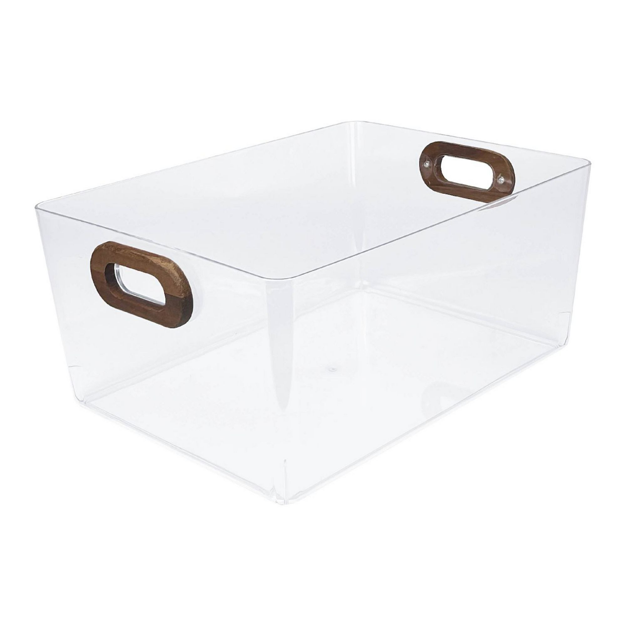 Belle Maison Acrylic Bin with Wood Grain Handle | Kohl's