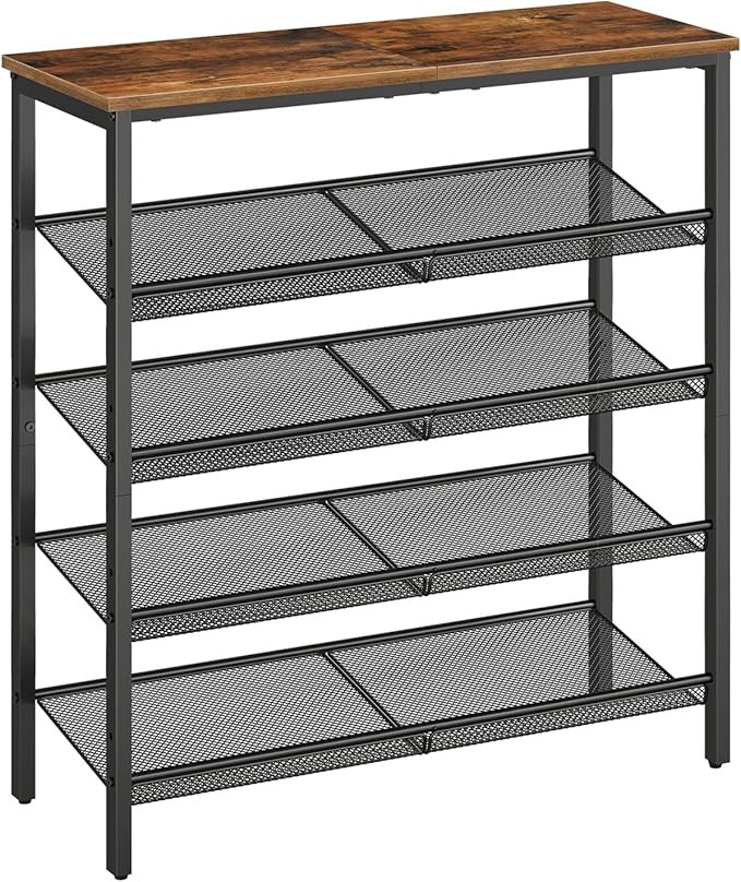 HOOBRO Shoe Rack for Entryway, 5-Tier Shoe Organizer with Adjustable Mesh Shelves, 16-20 Pairs of... | Amazon (US)